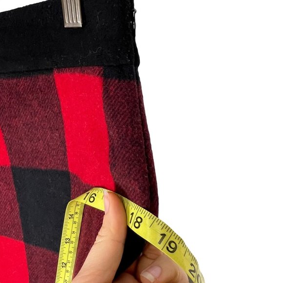 J Crew Red Black Large Plaid Wool Low Rise Mini Skirt Size 0 - Picture 5 of 7